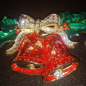 CHRISTMAS COLORFUL JINGLE BELLS BROOCH